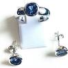 Ohrringe + Ring Gr. 50 Set Sogni d'oro BCI Silberzeit Ring Ohrstecker Zirkonia blau 925er Silber -