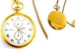 Deutschland Taschenuhr Arctos Quarz mit Kette Farbe : gold mit Tagesanzeige , Sekundenzeiger , römische Ziffern -