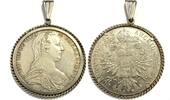 Münzanhänger Maria Theresia 833er Silber + Fassung 835er Silber -