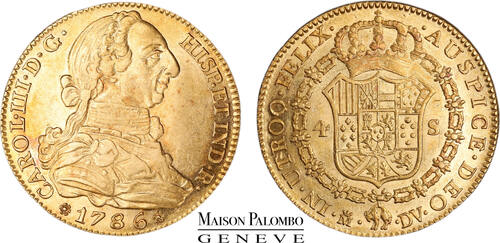 Espagne 4 escudos 1786 M Madrid DV SPL