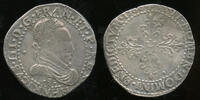 France 1/2 Franc au col plat Henri III (1574-1589) -