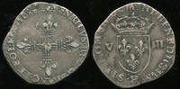 France 1/8 d'Ecu Henri III (1574-1589) -