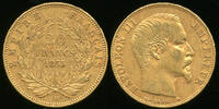 France 20 Francs Napoleon III (1852-1870) - Atelier de Strasbourg -