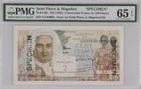 Saint Pierre & Miquelon 2 Nouveaux Francs Saint Pierre & Miquelon Specimen 2 NF (1963) Pick 32s PMG Gem UNC 65 EPQ -