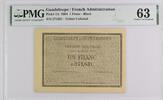 Guadeloupe 1 Franc Rare condition for this note -