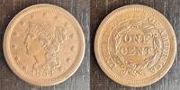 USA ONE CENT 1854 TETE DE LA LIBERT&Eacute; - 10,72G  220,00 EUR  + 10,00 EUR frais d'envoi