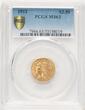US $2 1/2 Secure 1912 Indian $2.5 PCGS MS63