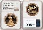 US Proof Gold Eagle 1 oz Brown Label Certified Gold American Eagles -