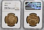 Goldm&uuml;nzen $20 1889-CC Liberty Head $20 NGC MS61 13118,64 EUR  + 38,86 EUR frais d'envoi