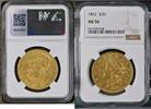 Goldm&uuml;nzen $20 Brown Label 1862 Liberty Head $20 NGC AU50 15061,82 EUR  + 38,86 EUR frais d'envoi