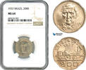 200 Reis 1937 Brazil  NGC MS64