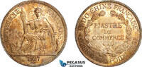 1 Piastre 1927 French Indo-China  AU