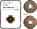 2 Sapeque 1889 French Indo-China  NGC PF63BN