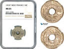 France 10 Centimes 1924 NGC MS65 219,00 EUR  + 15,00 EUR frais d'envoi
