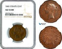 Straits Settlements 1 Cent 1845 NGC AU55BN 109,00 EUR  + 15,00 EUR frais d'envoi