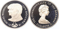 10 Dollars Bahamas 10 Dollars 1981 Royal wedding Charles & Diana silver -