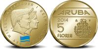 5 Florin 5 Florin 2014 1 Jaar Koningschap Aruba in munthouder -