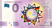 0 Euro 0 Euro biljet Nederland 2022 - 20 jaar Euro KLEUR -