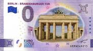0 Euro 0 Euro biljet Duitsland 2023 - Berlin - Brandenburger Tor KLEUR -