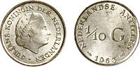 1/10 Gulden 1/10 Gulden Juliana zilver Nederlandse Antillen jaar 1960 -