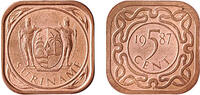 5 Cent 5 Cent wapen zonder mmt verkoperd staal Suriname jaar 2017 -