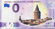0 Euro 0 Euro biljet Turkije 2021 - Istanbul Galata Kulesi KLEUR -