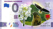 0 Euro 0 Euro biljet Frankrijk 2022 - Souvenir d'Auvergne KLEUR -