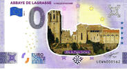0 Euro 0 Euro biljet Frankrijk 2022 - Abbaye de Lagrasse KLEUR -
