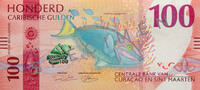 100 Gulden Bankbiletten Caribische Guldens - 100 Gulden Stoplight Parrotfish -