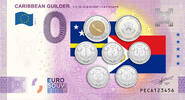 0 Euro 0 Euro biljet Nederland 2025 - Caribbean Guilder 1, 5, 10,25 & 50 Cent + 1 & 5 Gulden KLEUR -