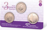 Historische munten in coincard 3 Vorstinnen kwartjes 2017 Coincard -