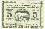 Greenland 5 Kroner 1913 First issue rare condition FDC-