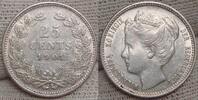 Niederlande- K&ouml;nigreich 25 Cents 1901 Leicht berieben. Vorz&uuml;glich. 395,00 EUR  + 18,00 EUR frais d'envoi