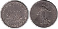 Frankreich Franc 1906 Dritte Republik Franc 1906 fast vorzüglich 55,00 EUR  + 18,00 EUR frais d'envoi