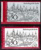 Bundesrepublik 30 Pfg. Tourismus Rothenburg o.d.T. mit deutlicher Passerverschiebung des Rahmendrucks -