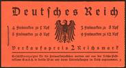 Deutsches Reich Markenhefte 2 RM Hindenburg mit Wz. Waffeln, komplettes Markenheft -