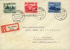 Deutsches Reich 6-25 Pfg. 695-97 'Nürburgring-Rennen' kpl. Satz auf Orts-R-Brief -