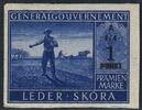 1 Punkt 1944 Generalgouvernement Prämienmarken, 2. Ausgabe 1 Punkt  Leder - Skora  geschnitten (*)