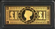 Bundesrepublik Deutschland 'Berühmteste Briefmarken der Welt' Victoria 1 £ in Sterlingsilber edelvergoldet -