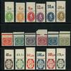 Bayern 5 Pf - 5 M. 1920 Dienstmarken Abschiedsausgabe kompletter Satz mit Oberrand div. Typen ** postfrisch