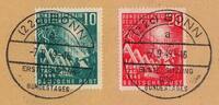 Bundesrepublik Deutschland 10-20 Pfg. 111-12 kompl. Satz zur '1.Bundestagseröffnung' auf Briefstücken mit ESST -