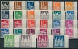 Bizone  Bautensatz  komplett einheitlich mit rechtem Seitenrand 2 Pfg - 5 DM 1948 ** postfrisch