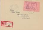Lokalausgaben 24+84 Rpf Köln - philatelistisch beeinflusste Lokalausgabe im Zusammendruck auf R-Brief -