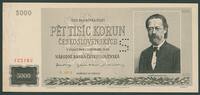 CSSR 5000 Kor. Pi. 75s 'Pet Tisíc Korun - Bedr. Smetana' mit S-Lochung -
