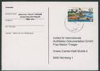 60 Pfg. 1992 Bundesrepublik Deutschland  2000 Jahre Koblenz  auf weißem Papier auf gelaufener Postkarte Karte gelaufen