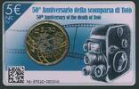 Italien 5 Euro '50. Todestag von Antonio de Curtis' (Schauspieler) in Coincard -