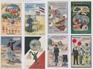 Deutsches Reich 'Volkswirtschaftliche Wahrheiten', farbige kpl. AK-Serie (10) -