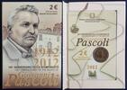 Italien 2 € 2012 100. Todestag Giovanni Pascoli in Coincard-Folder, gerine Auflage! FDC