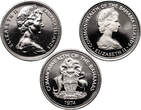 Bahamas 5 Cents 1969, 1971, 1974 3 pcs. FB