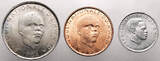 Rwanda Mint Set 1, 5, 10 Francs 1964, 1965, 1969 FDC-